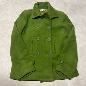 Vince Wool & Cashmere Blend Green Double Breasted Button Down Pea Coat Size 8